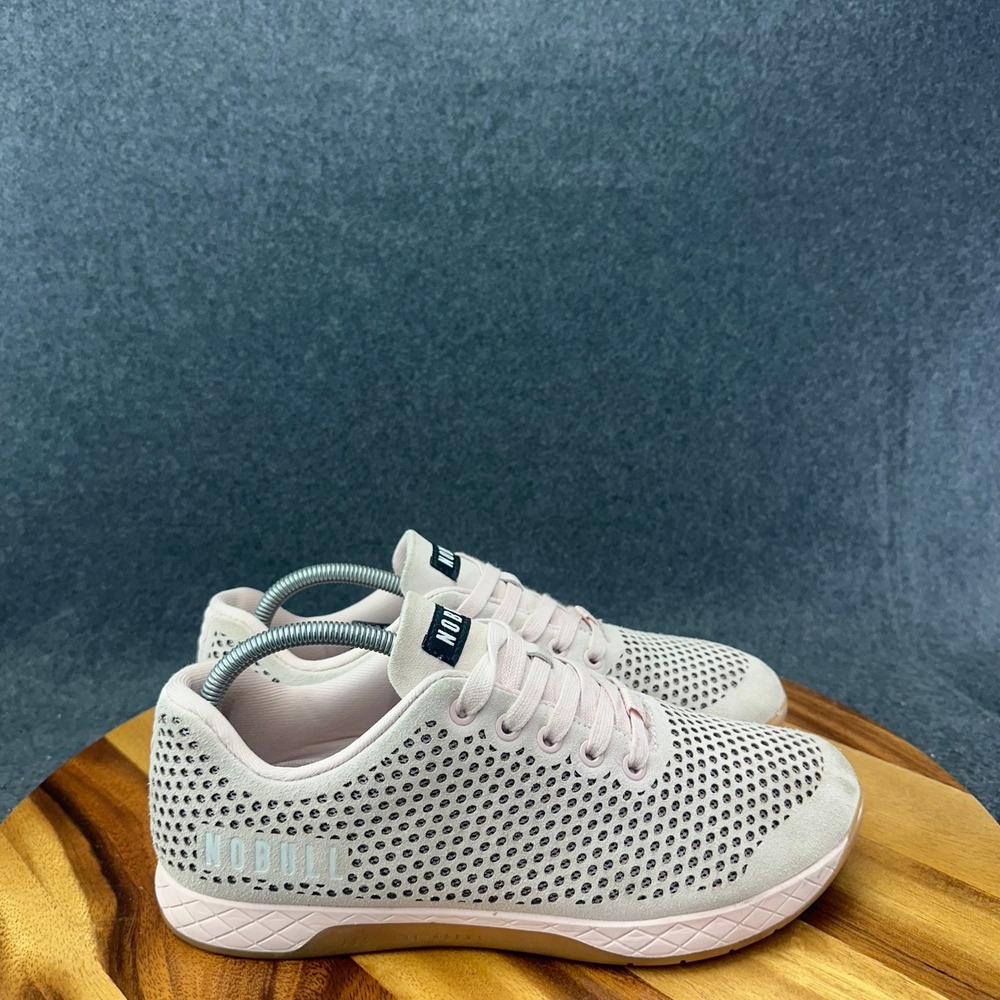 Nobull Suede Trainer Pink Blush Perforated Leather Low Shoes Womens Size 11